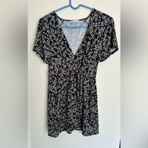 Pull&Bear Black and White Casual Mini Sundress